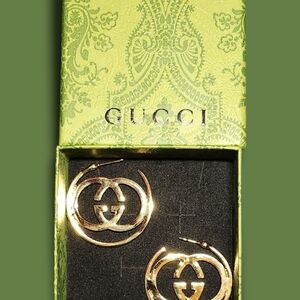 Gold Logo Hoop Earrings